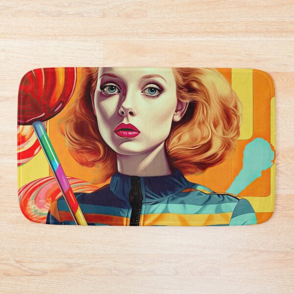 Item preview, Pop art portrait lollipop girl designed and sold by FlatLandPrints.