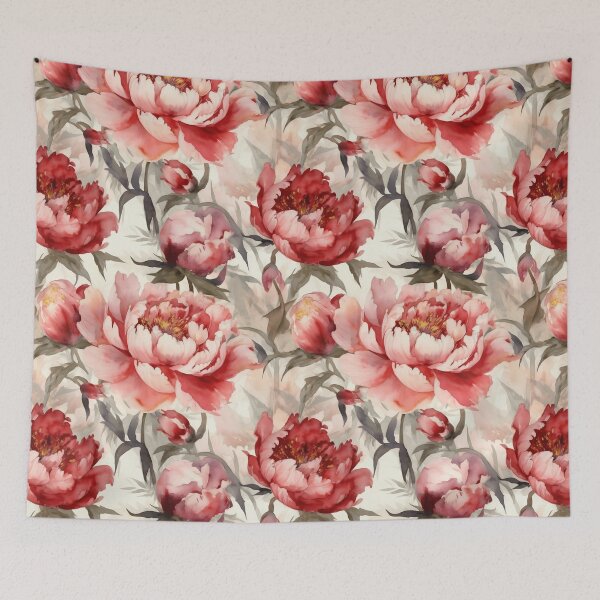 Item preview, Peony Flower Pattern Watercolor Alex Maleev Style Pink designed and sold by Japanattis.