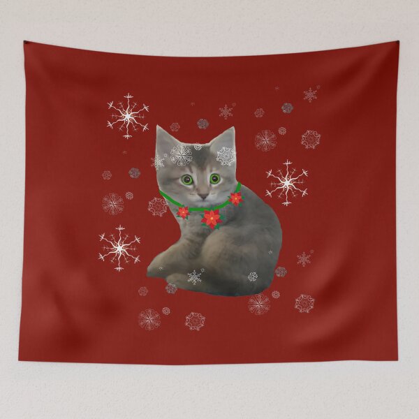 Item preview, Cute Kitten in snow flakes winter holiday 	 for all ages	 designed and sold by anbmudyxlv64.