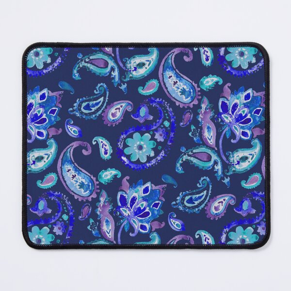 Item preview, Paisley watercolor handmade blue designed and sold by Alessandro Remo Mazzoni Remotextiles.