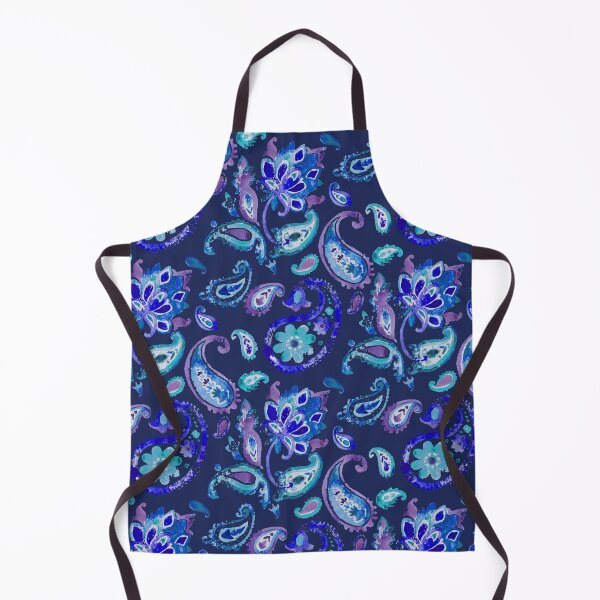 Item preview, Paisley watercolor handmade blue designed and sold by Alessandro Remo Mazzoni Remotextiles.