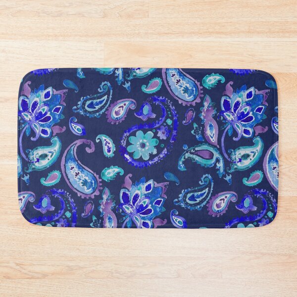 Item preview, Paisley watercolor handmade blue designed and sold by Alessandro Remo Mazzoni Remotextiles.