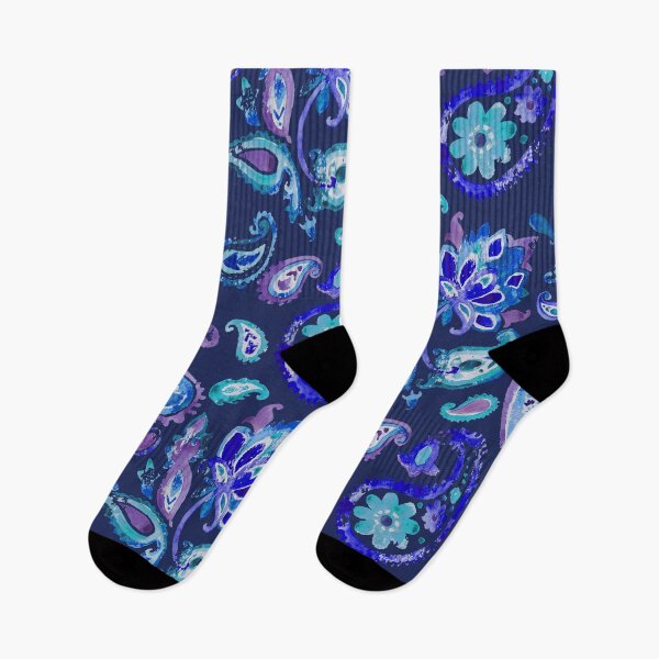 Item preview, Paisley watercolor handmade blue designed and sold by Alessandro Remo Mazzoni Remotextiles.