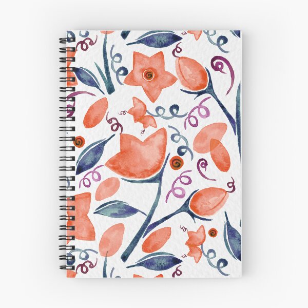 Artikelvorschau, Moderne Aquarellblumen | Heißes Orange- und Blau-Design entworfen und verkauft von DigThatPrint.