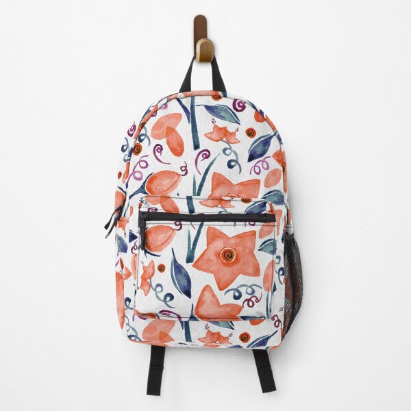 Item preview, Flores de acuarela modernas | Diseño naranja y azul caliente. designed and sold by DigThatPrint.