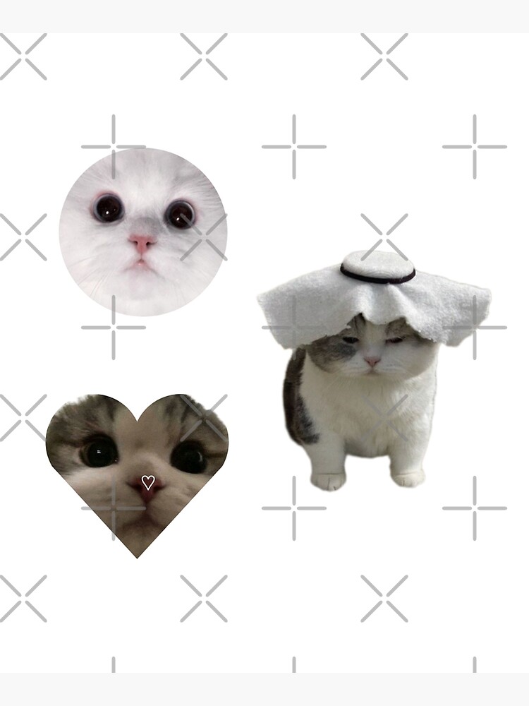 Cute Cat Soft Button Pins Sad and Cool Meme Pack Printed Icon