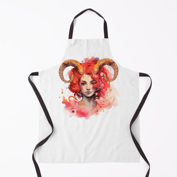 Item preview, Aries zodiac sign - whimsical watercolor portray designed and sold by miss-keysmash.