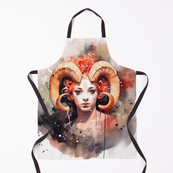 Item preview, Aries zodiac sign - whimsical watercolor portray designed and sold by miss-keysmash.