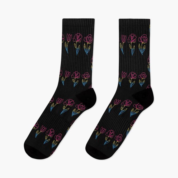 Item preview, Subtle Pansexual Pride Flowers Pansexual Flag Line Art Drawing designed and sold by ontrendshirts.