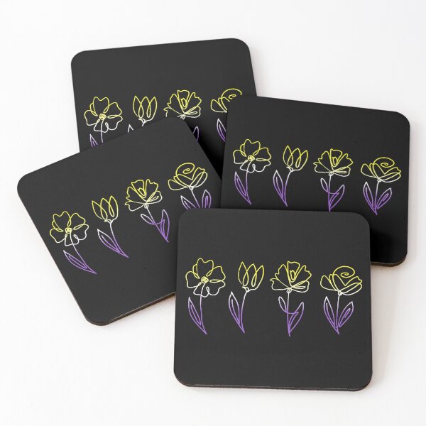 Item preview, Subtle Nonbinary Pride Flowers Nonbinary Flag Line Art Drawing designed and sold by ontrendshirts.