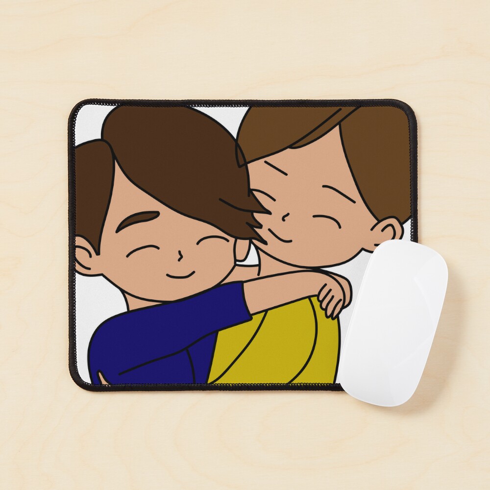 Two chibi guys hugging