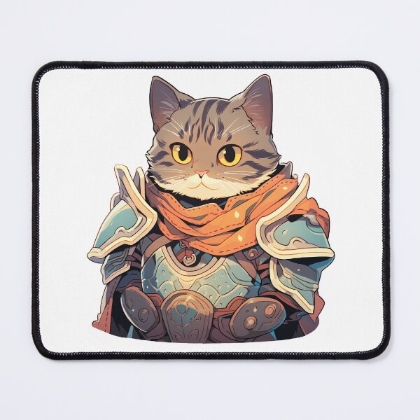Item preview, Cute Kawaii Cat in Armor Art Style designed and sold by CozyKawaiiArt.