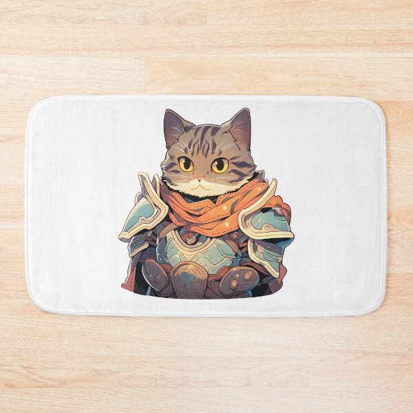 Item preview, Cute Kawaii Cat in Armor Art Style designed and sold by CozyKawaiiArt.