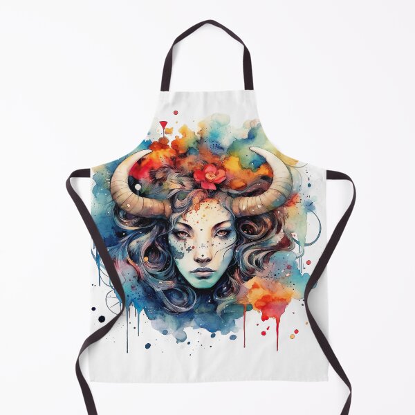 Item preview, Taurus zodiac sign - whimsical watercolor portray designed and sold by miss-keysmash.