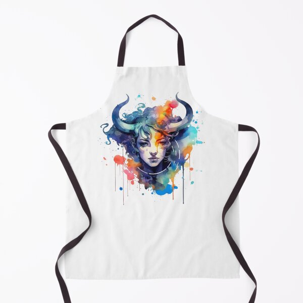 Item preview, Taurus zodiac sign - whimsical watercolor portray designed and sold by miss-keysmash.