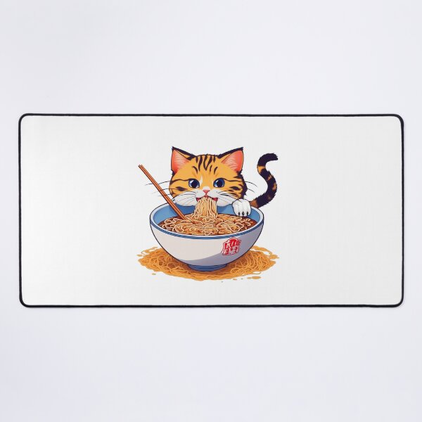 Item preview, Cute ginger cat eating ramen spaghetti noodles designed and sold by w1ckerman.