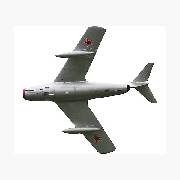 Item preview, Mikoyan Gurevich MiG 15 FAGOT Fighter Jet Underside right turn Russian Air Force 1947 designed and sold by AfterburnerOne.