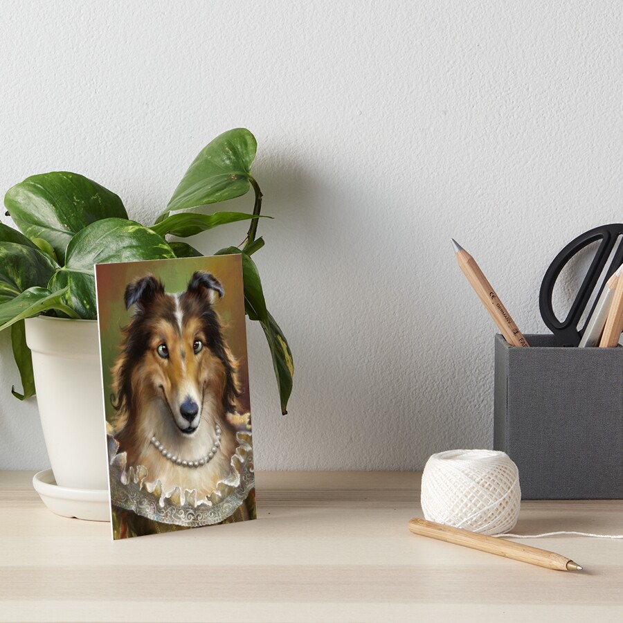 Collie, The Court Favorite Lady Dog Art Board Print