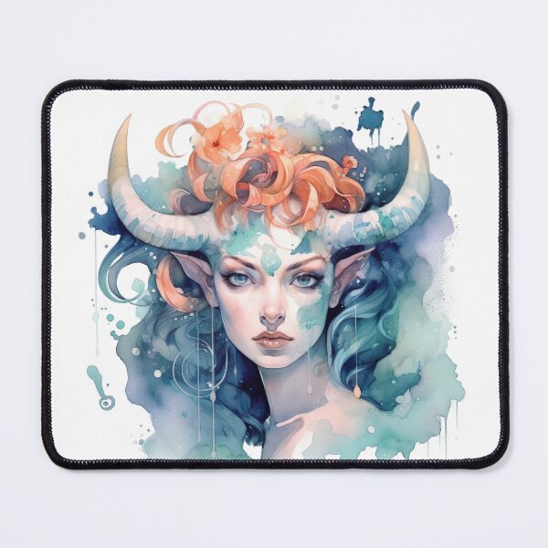 Item preview, Taurus zodiac sign - whimsical watercolor portray designed and sold by miss-keysmash.