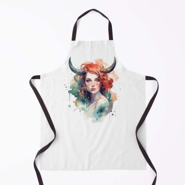 Item preview, Taurus zodiac sign - whimsical watercolor portray designed and sold by miss-keysmash.