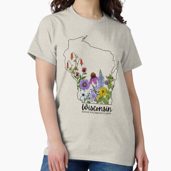 Vista previa del artículo con la obra «Plantas polinizadoras de Wisconsin», diseñado y vendido por OneCreativeBee.
