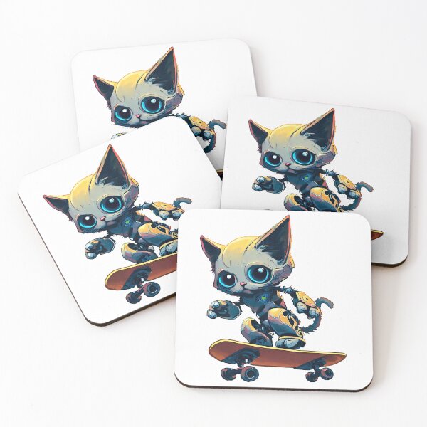 Item preview, Robo-Cat Skateboarder! designed and sold by kukamatsu.