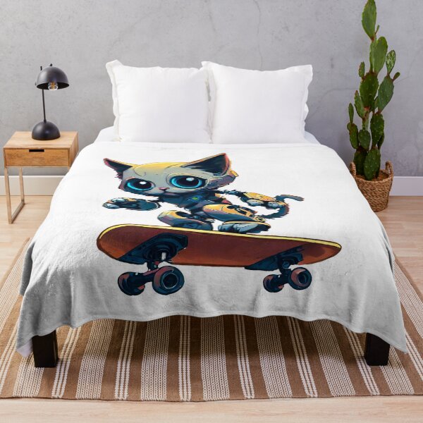 Item preview, Robo-Cat Skateboarder! designed and sold by kukamatsu.