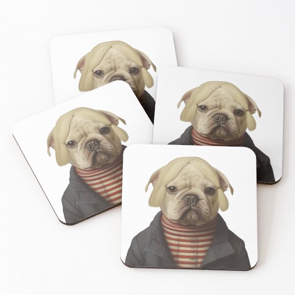 Item preview, blond bulldog with barrette in the hair designed and sold by Polnorandco.