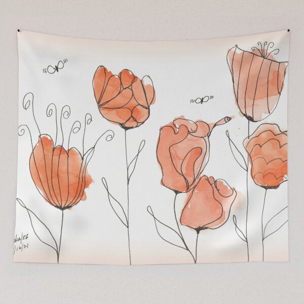 Item preview, Pastel Garden - Melon Color - Watercolor & Ink designed and sold by Art-by-Ahyoka.