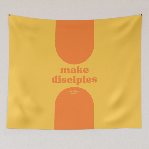 Item preview, Matthew 28:19 - Make Disciples - retro bible verse quote designed and sold by Firmly Planted Prints.