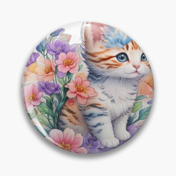 Item preview, Little kitten in flowers garden designed and sold by FFixation.