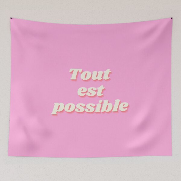 Aperçu de l'œuvre Motivationnel, Inspirant, Affirmation quotidienne, Positif, Rose, Tout est Possible créée et vendue par Magic Love Art Print.