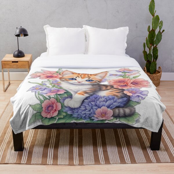 Item preview, Cute kitten among flowers designed and sold by FFixation.