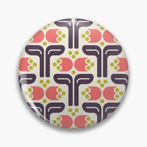 Item preview, KF 0034 F - Retro Vintage Flowers Minimalist 70s Modern Geometric Floral Pattern designed and sold by KhakiFinch.