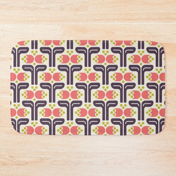 Item preview, KF 0034 F - Retro Vintage Flowers Minimalist 70s Modern Geometric Floral Pattern designed and sold by KhakiFinch.