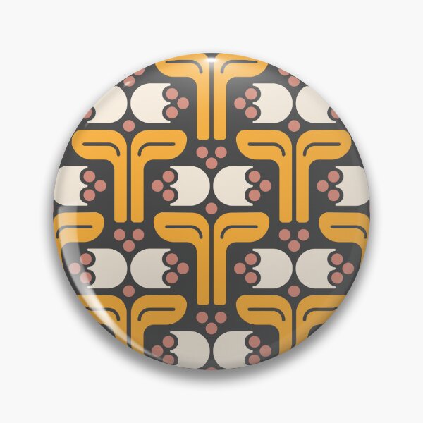 Item preview, KF 0034 G - Retro Vintage Flowers Minimalist 70s Modern Geometric Floral Pattern designed and sold by KhakiFinch.