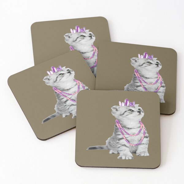 Item preview, Cute Kitten Crown Graphic Cat apparel with Pearl Necklace 		 designed and sold by mxfkudremp26.