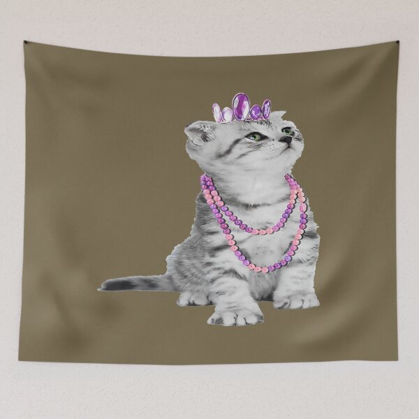 Item preview, Cute Kitten Crown Graphic Cat apparel with Pearl Necklace 		 designed and sold by mxfkudremp26.