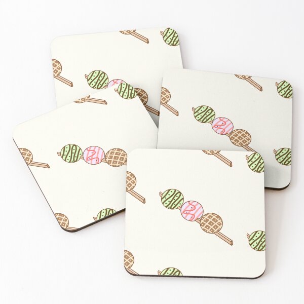 Item preview, Cute strawberry, mint, and chocolate glazed mochi on a stick sticker designed and sold by DozyJov.