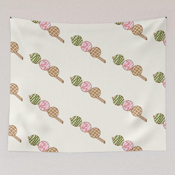 Item preview, Cute strawberry, mint, and chocolate glazed mochi on a stick sticker designed and sold by DozyJov.