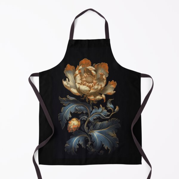 Item preview, Golden and blue flower on black designed and sold by MargaretWiktor.