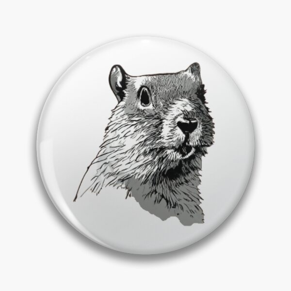 Item preview, Black and white marmot portrait designed and sold by GroundhogMs.
