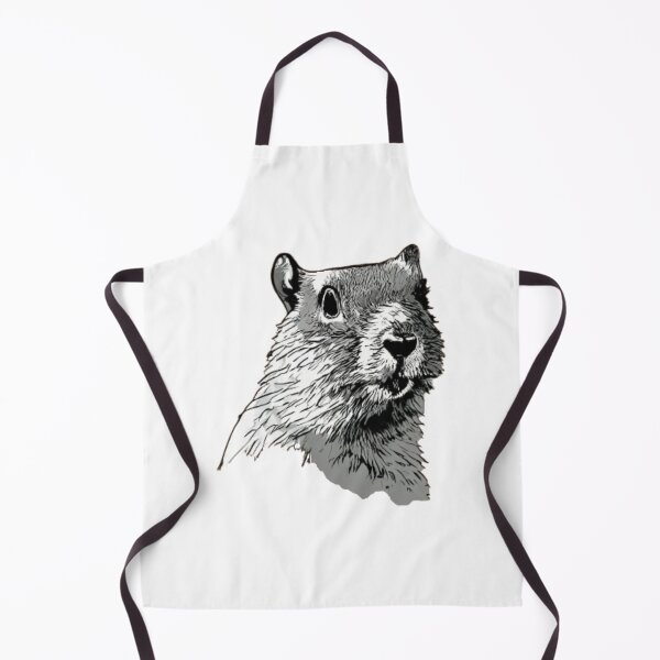 Item preview, Black and white marmot portrait designed and sold by GroundhogMs.