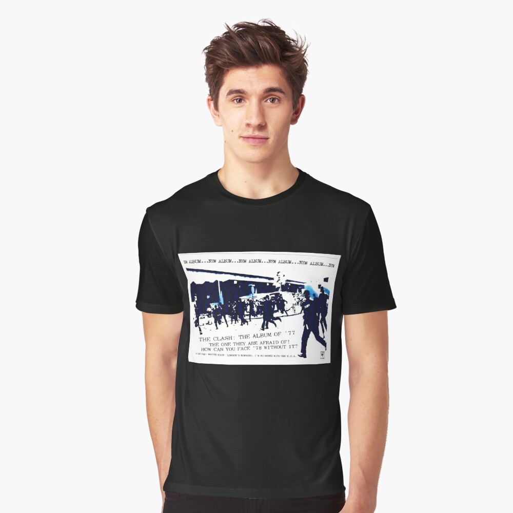 Clash 1977 White Riot graphic tshirt Essential T-Shirt for Sale by  DFDesignMarket | Redbubble