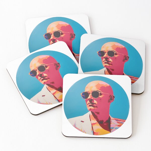 Item preview, Hello Summer: Vintage Pop Art Inspired Cool Bald Gentleman in Sunglasses Embracing Summer Vibes designed and sold by Evelyn  Carter.