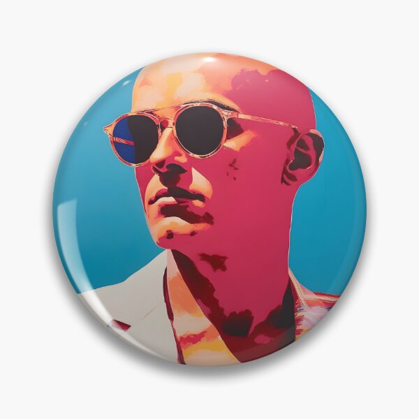 Item preview, Hello Summer: Vintage Pop Art Inspired Cool Bald Gentleman in Sunglasses Embracing Summer Vibes designed and sold by Evelyn  Carter.