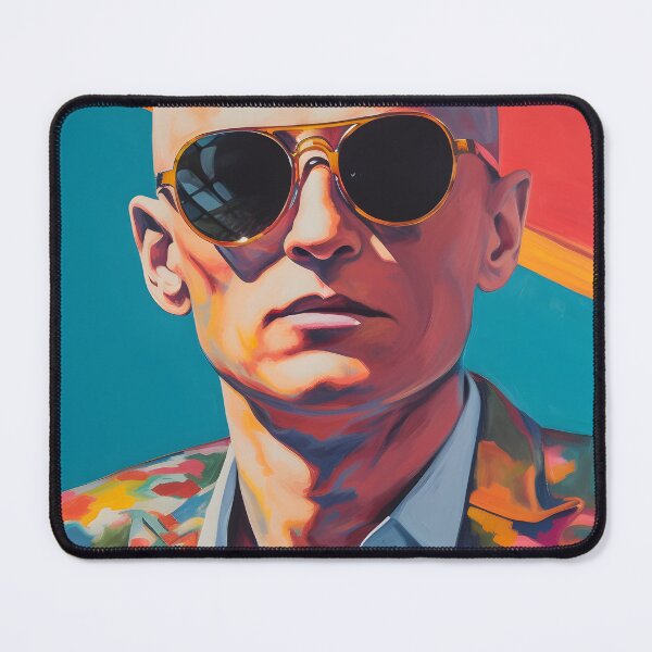 Item preview, Hello Summer: Vintage Pop Art Inspired Cool Bald Gentleman in Sunglasses Embracing Summer Vibes designed and sold by Evelyn Carter.