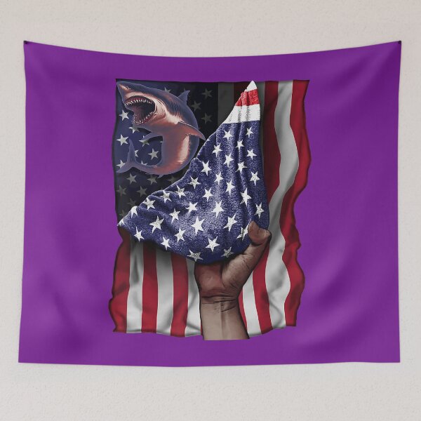 Item preview, Day Of Independence US Flag Great White Shark 		 designed and sold by gttsejntbwl42.