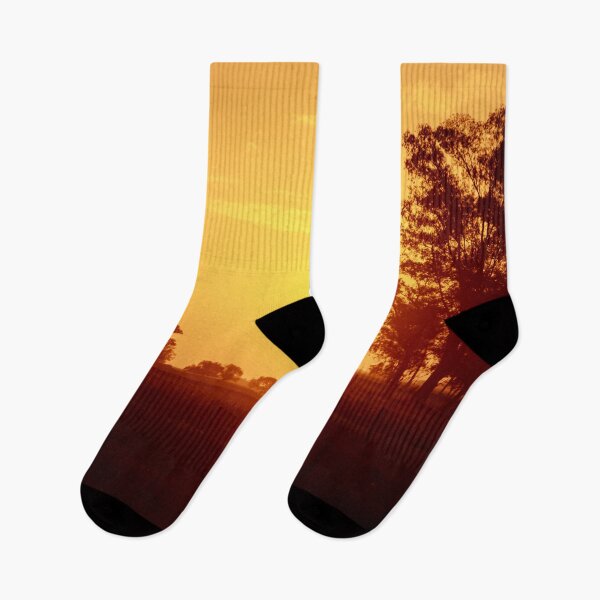 Item preview, Field at golden hour sunset, fat old sun, orange landscape fine art photography designed and sold by nachodramis.