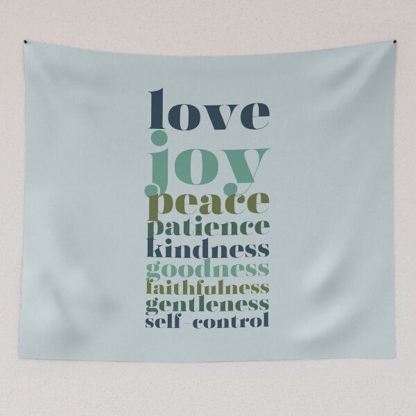 Item preview, Fruits of the Spirit - retro cool colors - bible verse designed and sold by Firmly Planted Prints.
